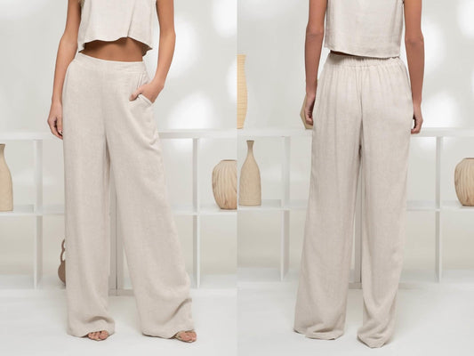 Pants de lino kaki